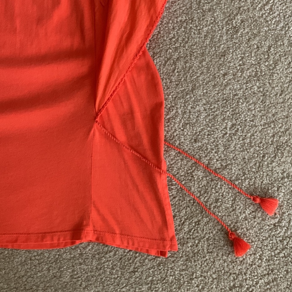 A.N.A Beautiful Coral/Peach Summer Top With Adjustable Side Tassels Size XL - Picture 10 of 14